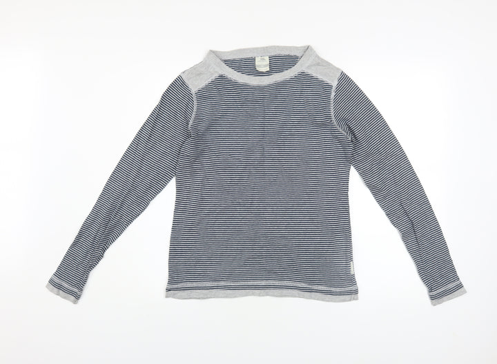 Trespass Men Blue Striped Cotton Long Sleeve Casual Top M