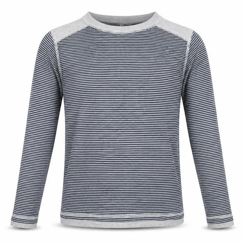 Trespass Men Blue Striped Cotton Long Sleeve Casual Top M
