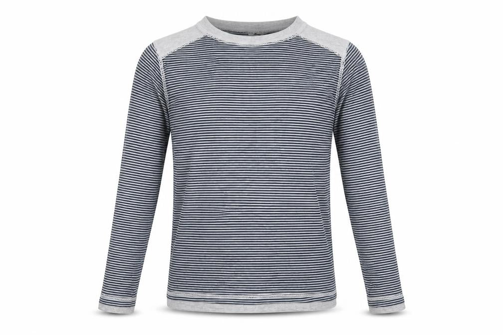 Trespass Men Blue Striped Cotton Long Sleeve Casual Top M