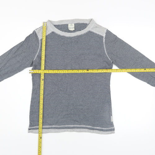 Trespass Men Blue Striped Cotton Long Sleeve Casual Top M