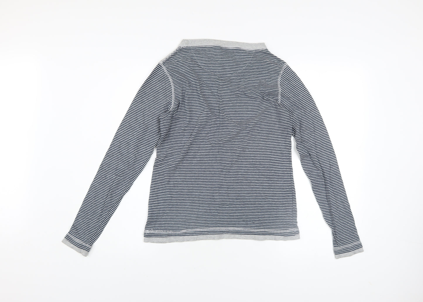Trespass Men Blue Striped Cotton Long Sleeve Casual Top M
