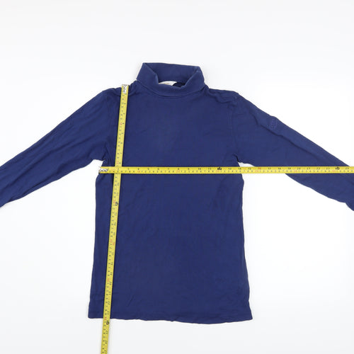 Cotton Traders Men's Blue XS Long Sleeve Roll Neck Casual Top