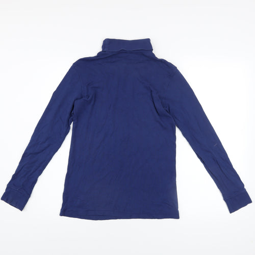 Cotton Traders Men's Blue XS Long Sleeve Roll Neck Casual Top