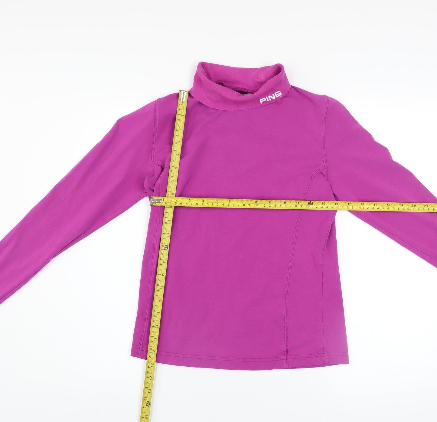 PING Women's Pink Long Sleeve Roll Neck Jersey Top Size 10