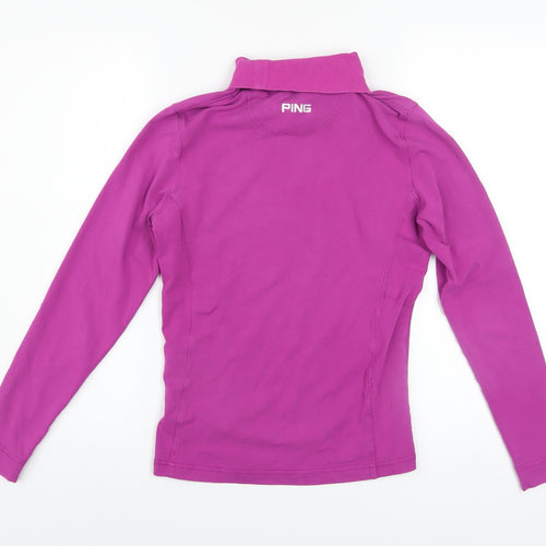 PING Women's Pink Long Sleeve Roll Neck Jersey Top Size 10