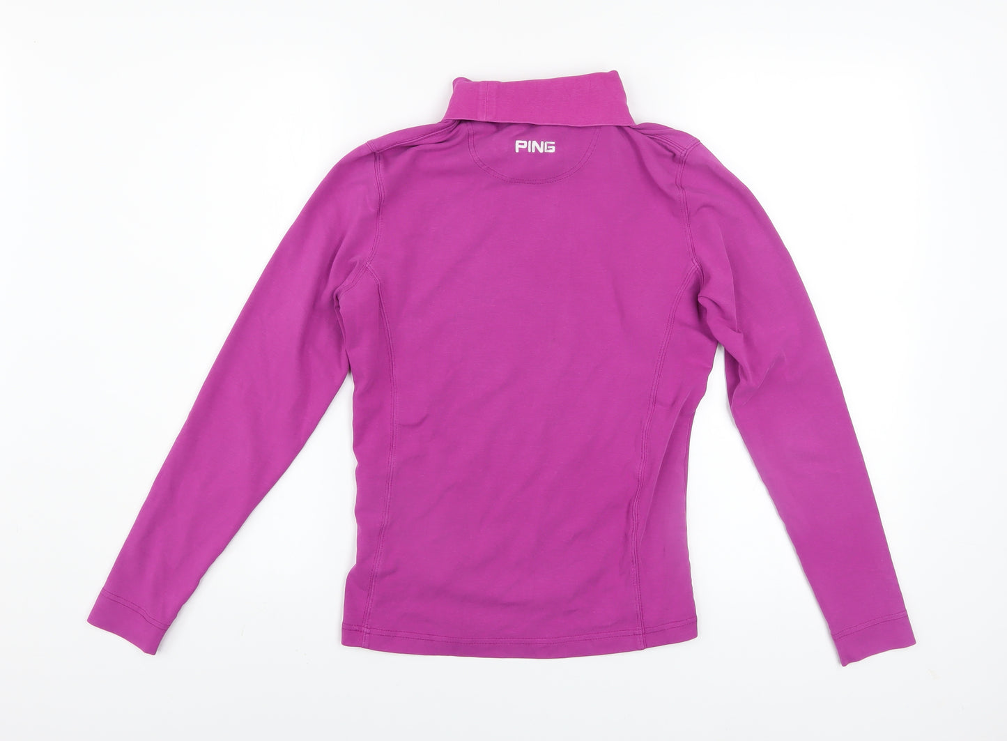 PING Women's Pink Long Sleeve Roll Neck Jersey Top Size 10