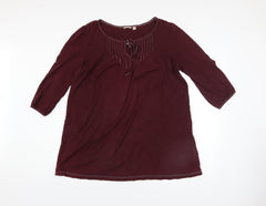 Uniqlo Women’s Brown 3/4 Sleeve Cotton Tunic Blouse L