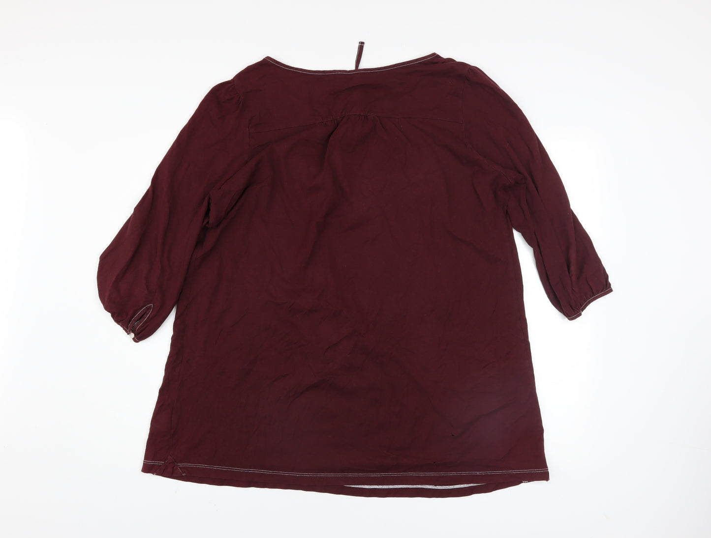 Uniqlo Women’s Brown 3/4 Sleeve Cotton Tunic Blouse L