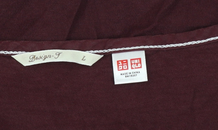 Uniqlo Women’s Brown 3/4 Sleeve Cotton Tunic Blouse L