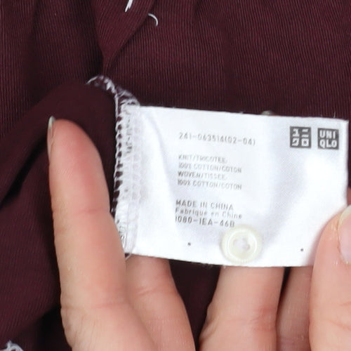 Uniqlo Women’s Brown 3/4 Sleeve Cotton Tunic Blouse L