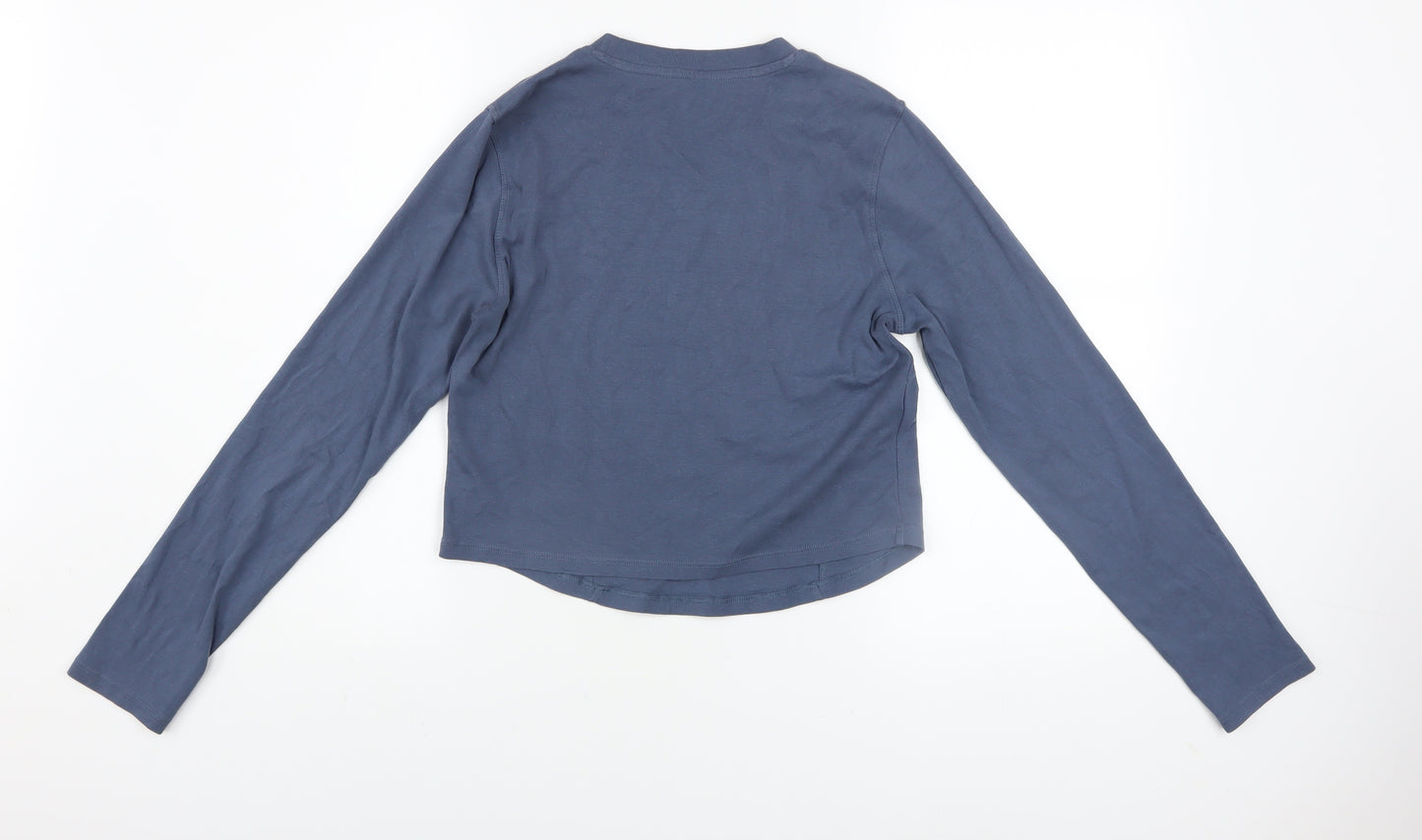 Next Women Blue Long Sleeve Cotton Blend Basic T-Shirt UK 14