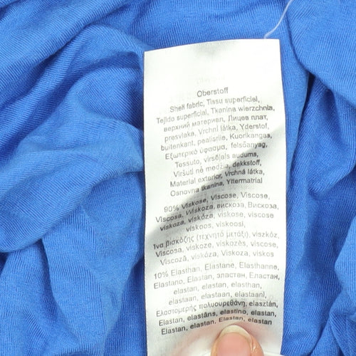 Olsen Women's Blue Cowl Neck 3/4 Sleeve Tunic Blouse Size 18