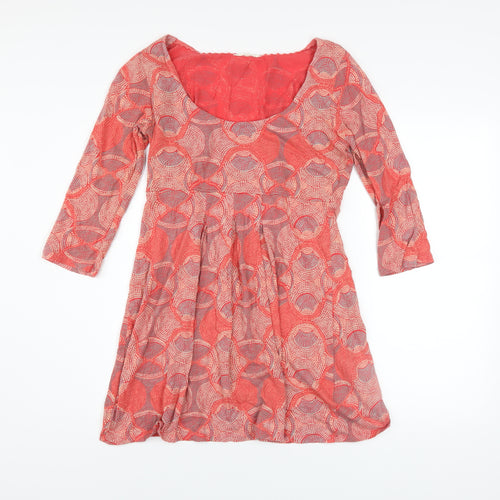 Heartlush Womens Red Geometric Fit & Flare Short Dress Size 12