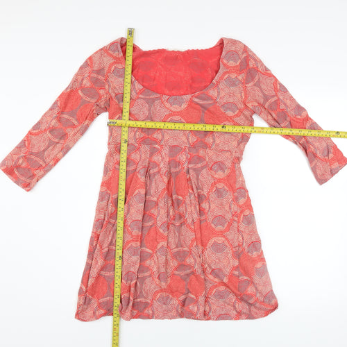 Heartlush Womens Red Geometric Fit & Flare Short Dress Size 12