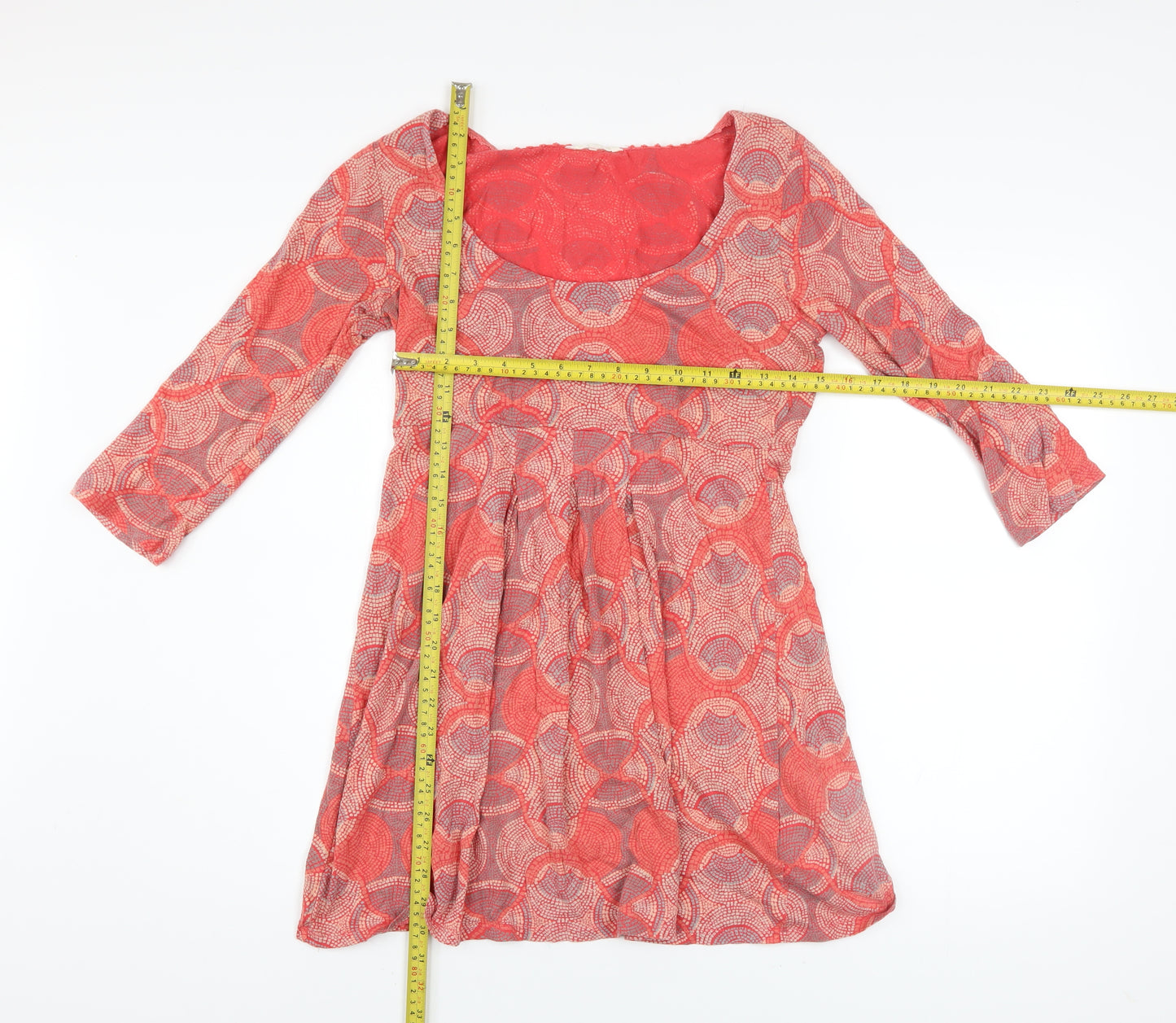 Heartlush Womens Red Geometric Fit & Flare Short Dress Size 12