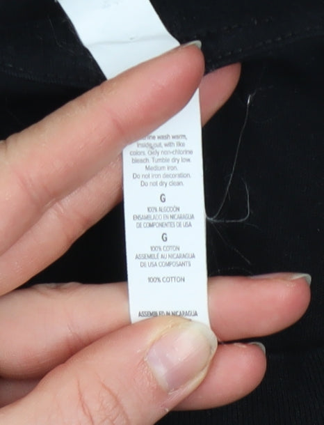 Bella + Canvas Men's Black Funny Guitar Graphic T-Shirt Size L