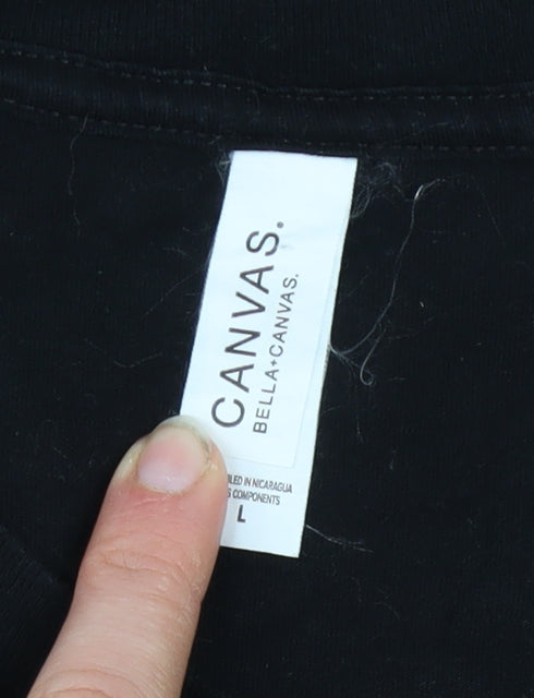 Bella + Canvas Men's Black Funny Guitar Graphic T-Shirt Size L