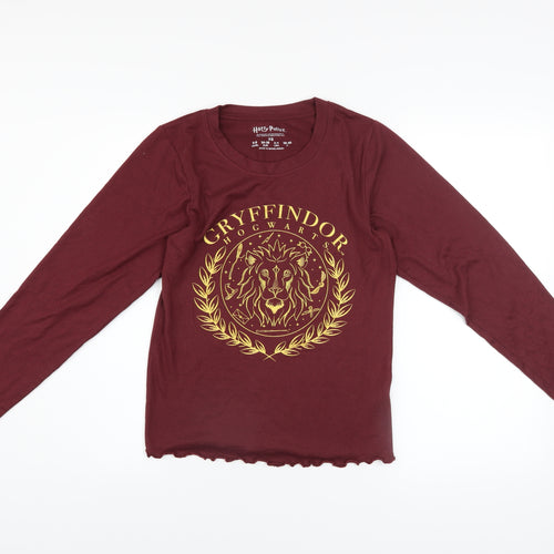 Harry Potter Womens Red Gryffindor Long Sleeve T-Shirt XS