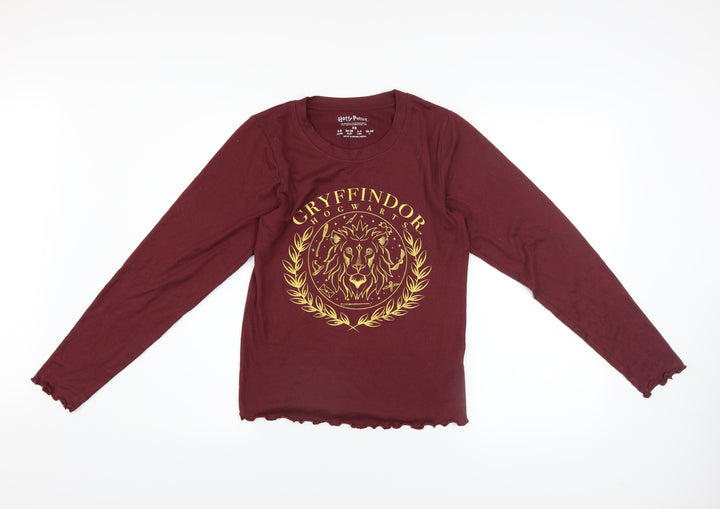 Harry Potter Womens Red Gryffindor Long Sleeve T-Shirt XS