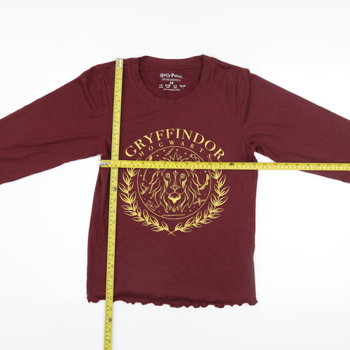 Harry Potter Womens Red Gryffindor Long Sleeve T-Shirt XS