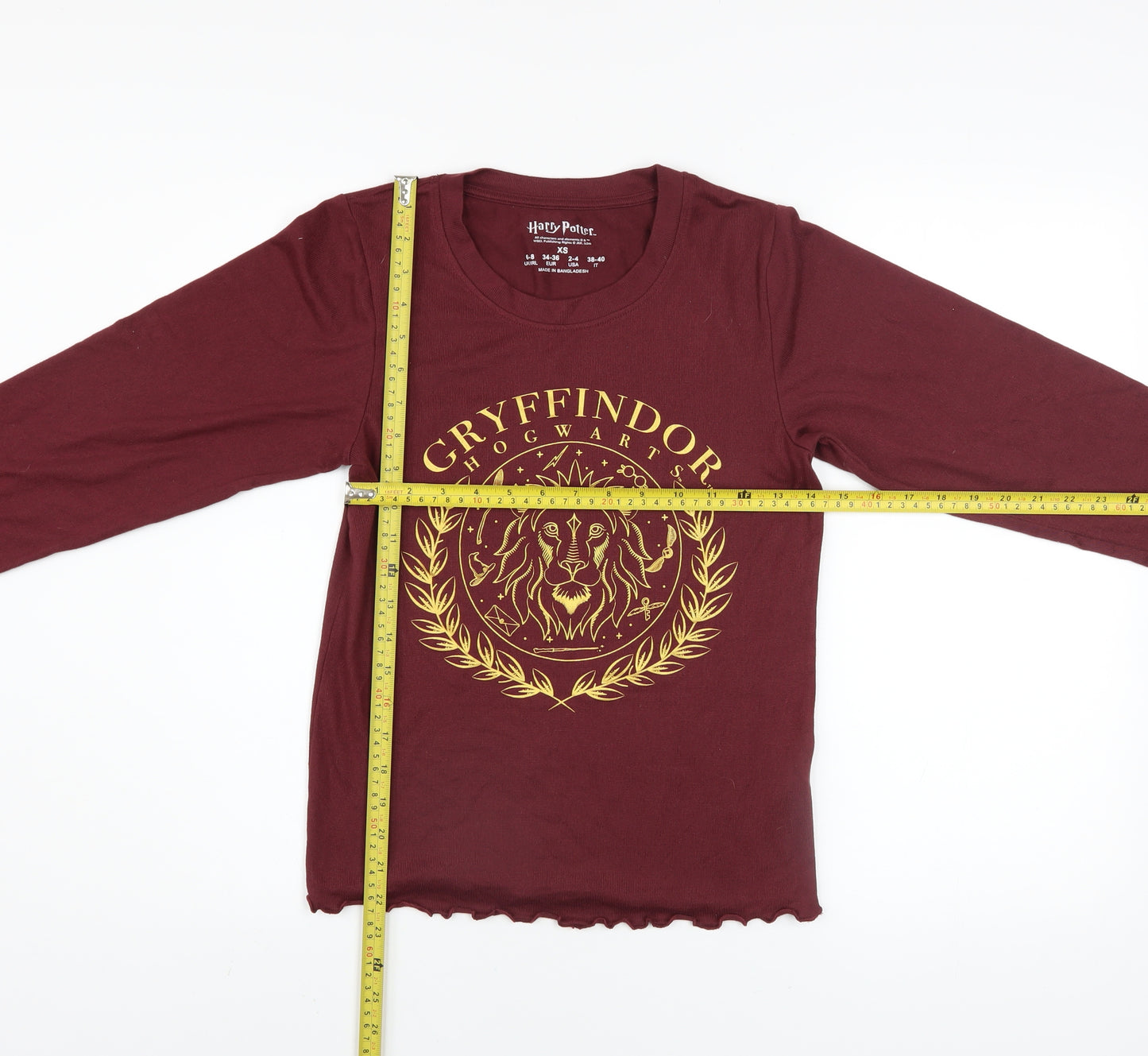 Harry Potter Womens Red Gryffindor Long Sleeve T-Shirt XS