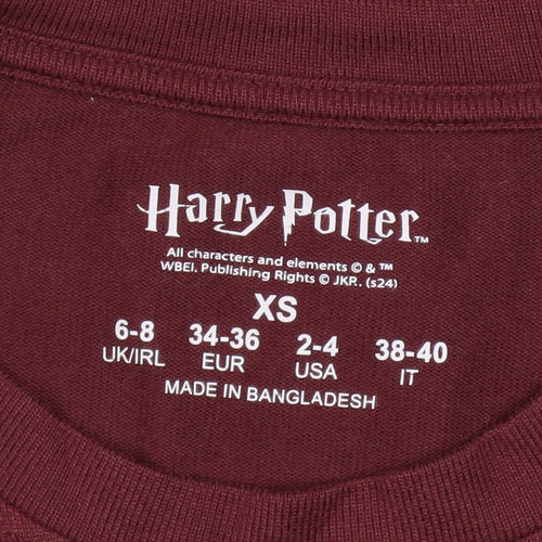 Harry Potter Womens Red Gryffindor Long Sleeve T-Shirt XS