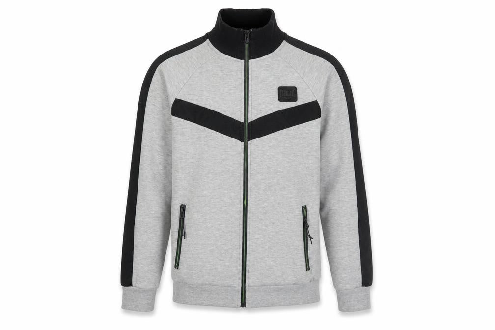 Front view of Everlast Men's Grey Track Jacket, size S, Full Zip Athletic Sportswear