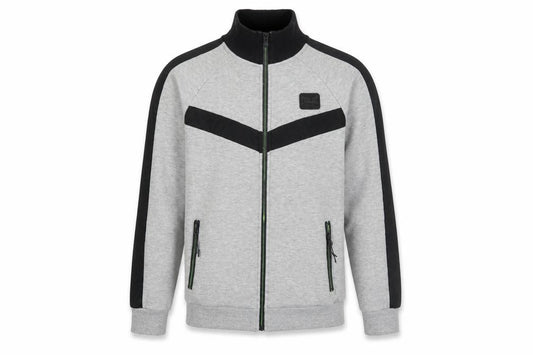 Front view of Everlast Men's Grey Track Jacket, size S, Full Zip Athletic Sportswear