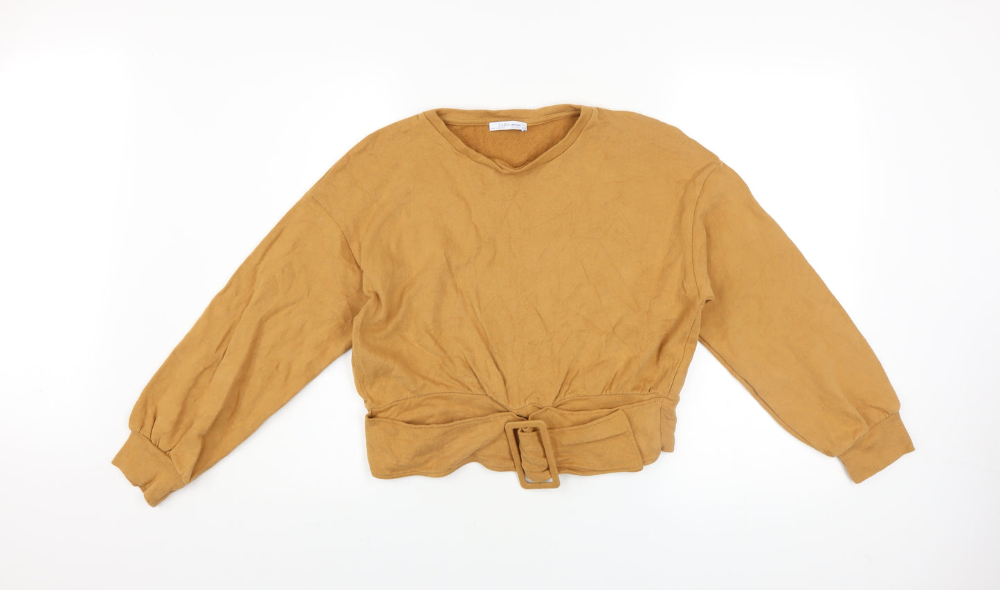 Zara Trafaluc Women Brown Belted Pullover Sweatshirt Size S