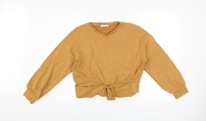 Zara Trafaluc Women Brown Belted Pullover Sweatshirt Size S