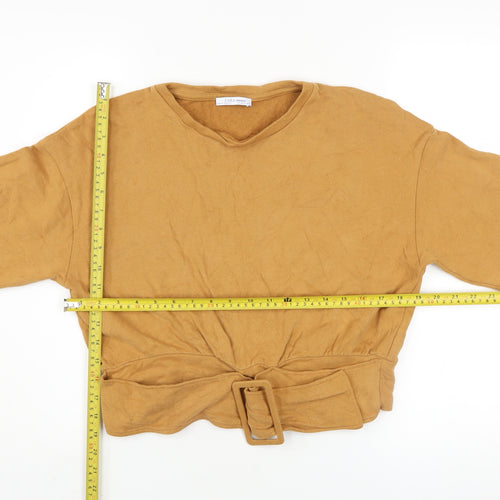 Zara Trafaluc Women Brown Belted Pullover Sweatshirt Size S