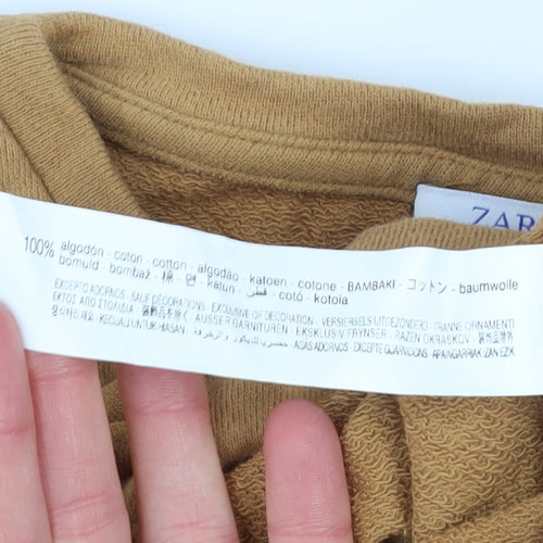 Zara Trafaluc Women Brown Belted Pullover Sweatshirt Size S