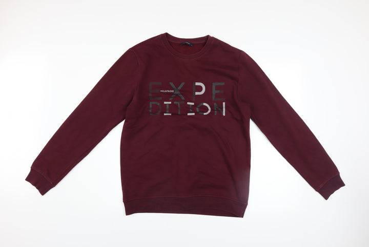 LC Waikiki Men's Burgundy Expedition Graphic Sweatshirt S
