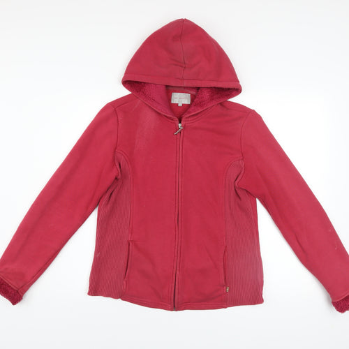 Marks and Spencer Per Una Women Red Full Zip Hooded Sweatshirt M