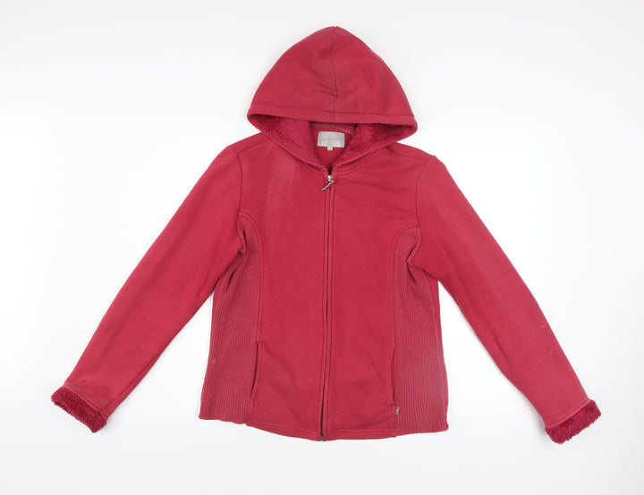 Marks and Spencer Per Una Women Red Full Zip Hooded Sweatshirt M