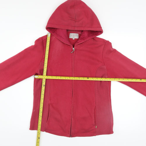 Marks and Spencer Per Una Women Red Full Zip Hooded Sweatshirt M