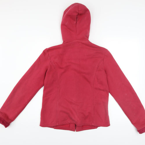 Marks and Spencer Per Una Women Red Full Zip Hooded Sweatshirt M