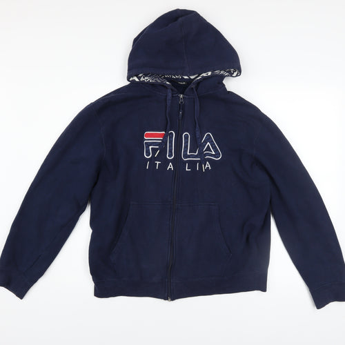Fila Men's Blue Full Zip Hoodie L Sports Fleece Sweatshirt