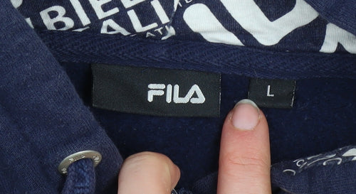 Fila Men's Blue Full Zip Hoodie L Sports Fleece Sweatshirt