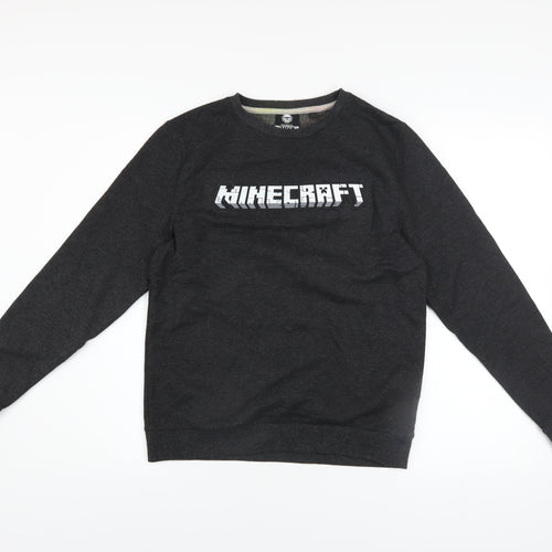 Next Boys Black Minecraft Pullover Sweatshirt 13 Years Regular Fit