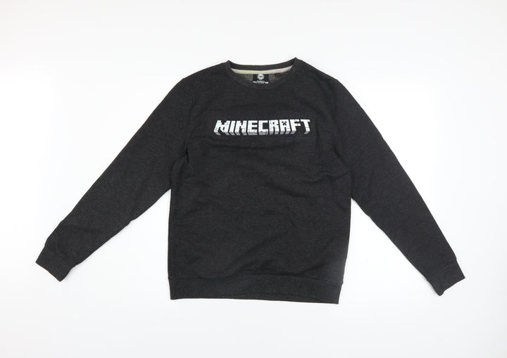 Next Boys Black Minecraft Pullover Sweatshirt 13 Years Regular Fit