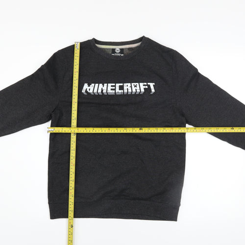 Next Boys Black Minecraft Pullover Sweatshirt 13 Years Regular Fit