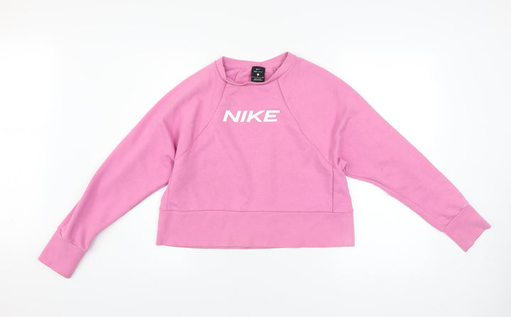 Nike Women Pink Dri-FIT Pullover Sweatshirt Small Cotton Blend