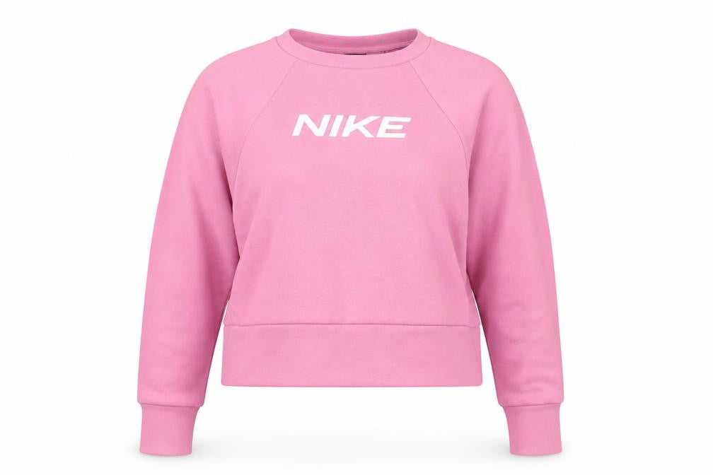 Front view of Nike Women Pink Dri-FIT Pullover Sweatshirt Small Cotton Blend