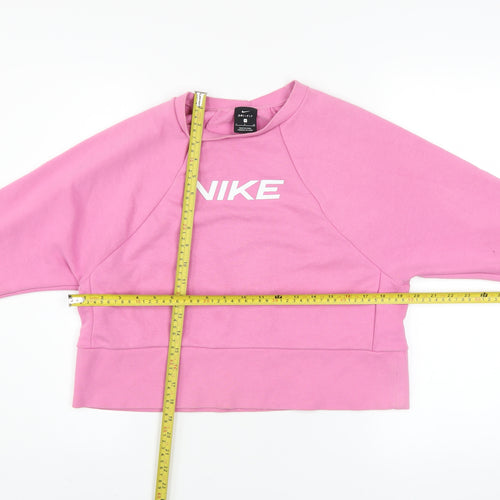 Nike Women Pink Dri-FIT Pullover Sweatshirt Small Cotton Blend