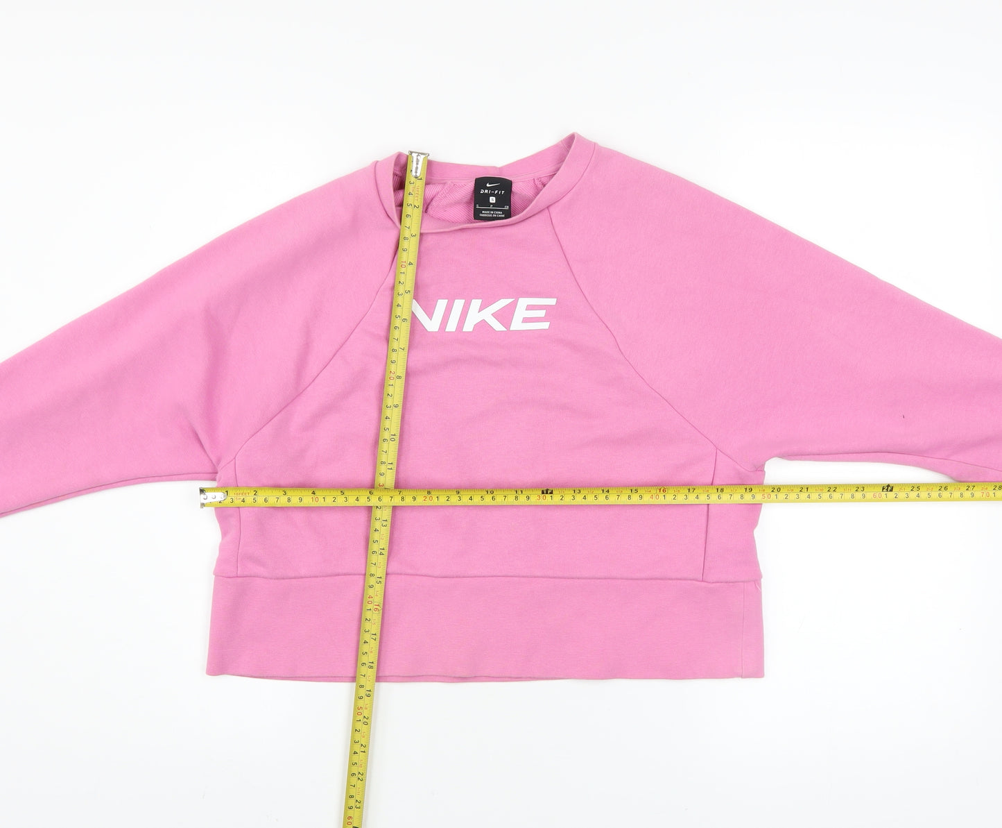 Nike Women Pink Dri-FIT Pullover Sweatshirt Small Cotton Blend