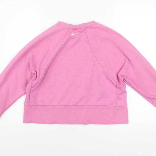 Nike Women Pink Dri-FIT Pullover Sweatshirt Small Cotton Blend