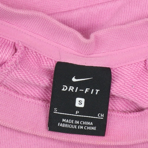 Nike Women Pink Dri-FIT Pullover Sweatshirt Small Cotton Blend