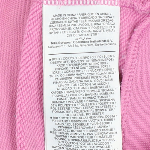 Nike Women Pink Dri-FIT Pullover Sweatshirt Small Cotton Blend