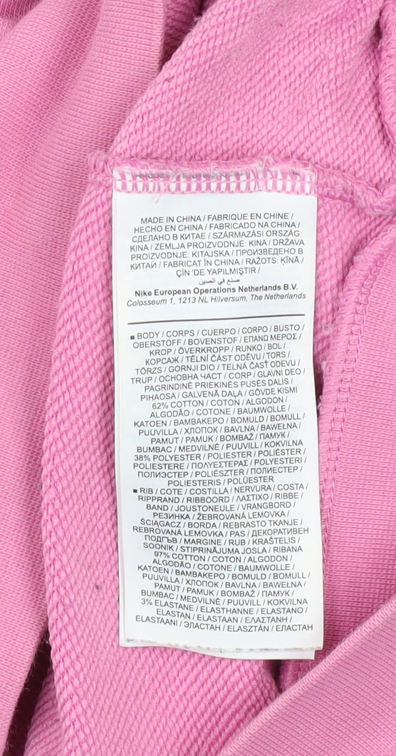 Nike Women Pink Dri-FIT Pullover Sweatshirt Small Cotton Blend